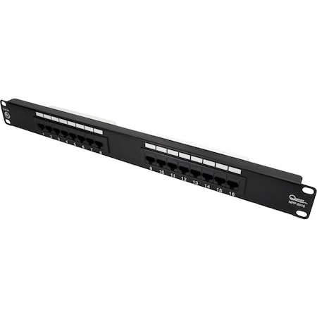 Quest Technology International Cat5E Utp Patch Panel - 16-Port, 19" Rack Mnt, 1U NPP-5016